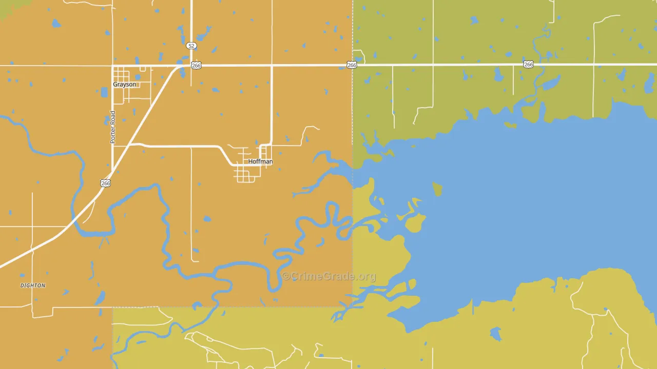 Hoffman, OK Map of Burglary Rates
