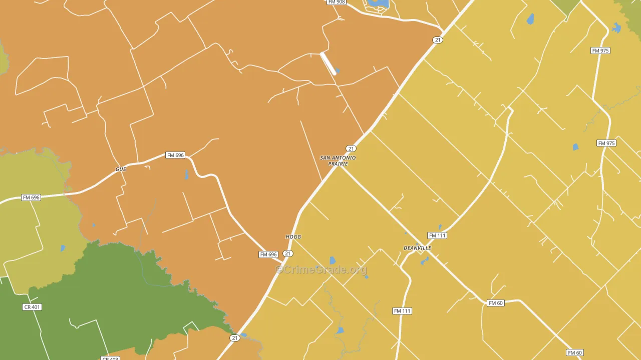 Hogg, TX Map of Burglary Rates