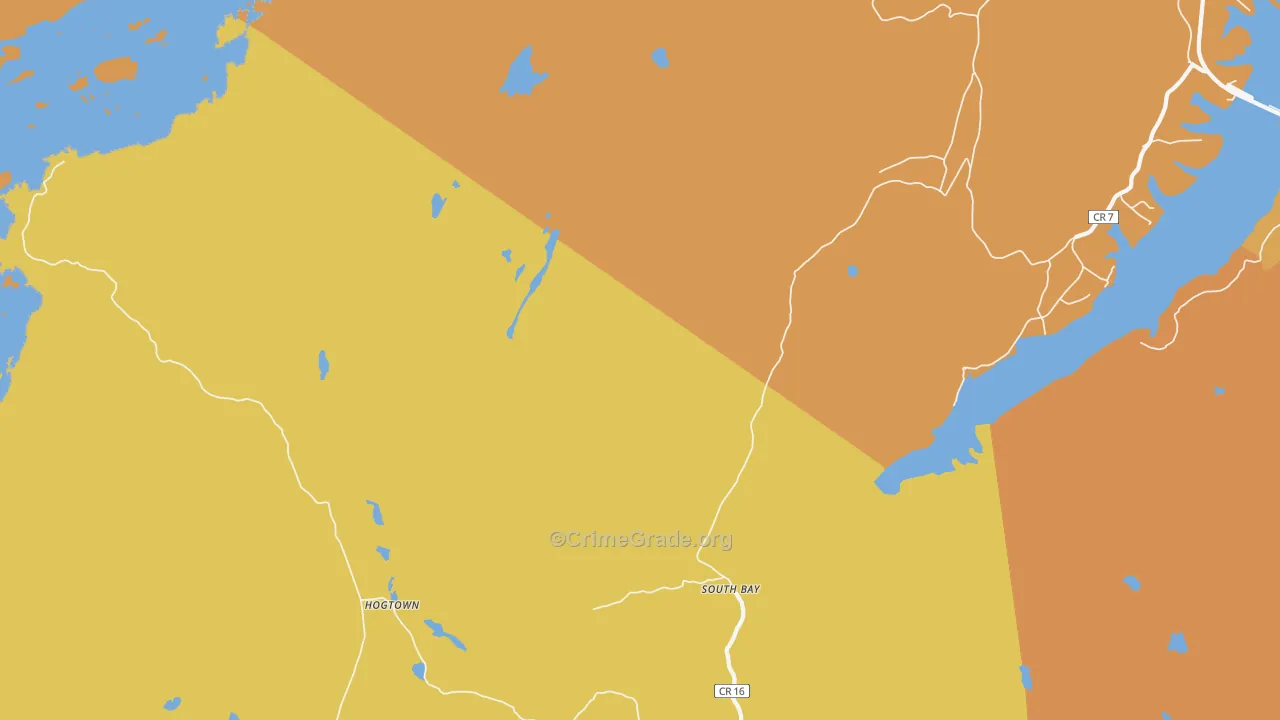 Hogtown, NY Map of Burglary Rates