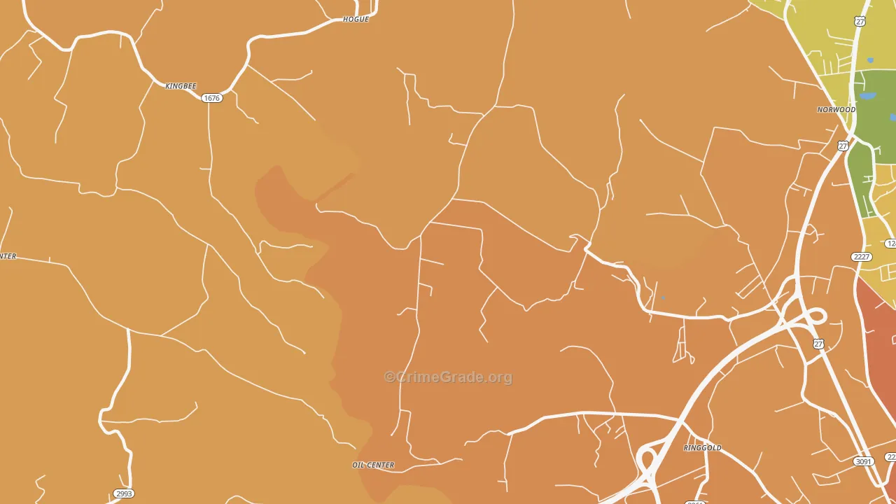 Hogue, KY Map of Burglary Rates
