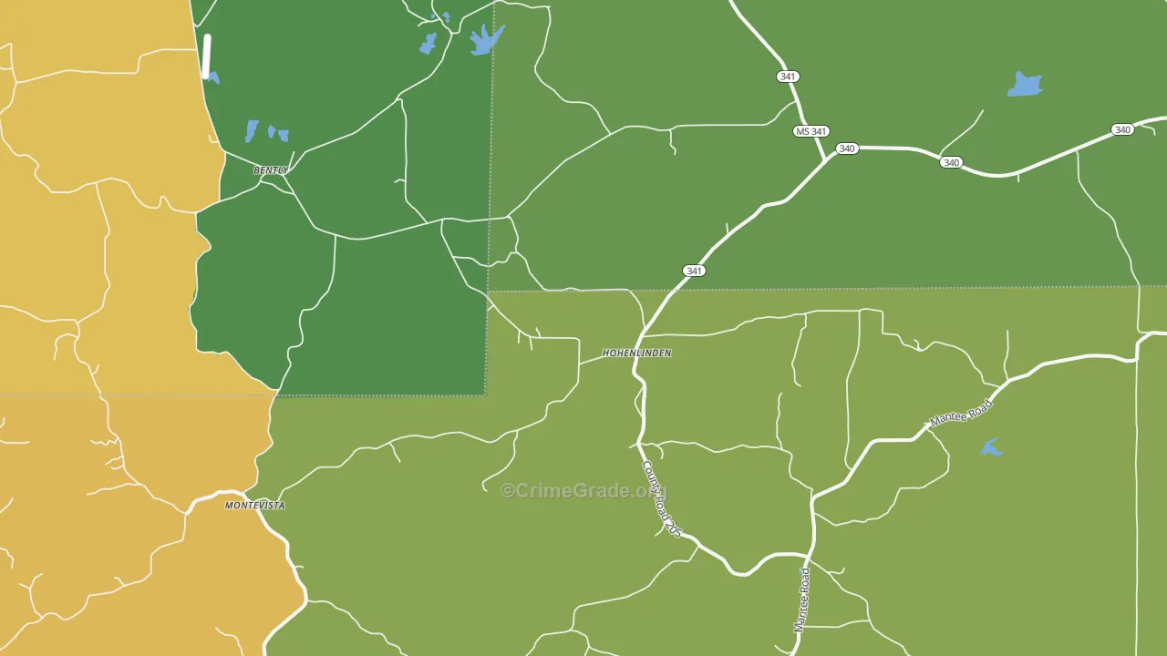 Hohenlinden, MS Map of Burglary Rates