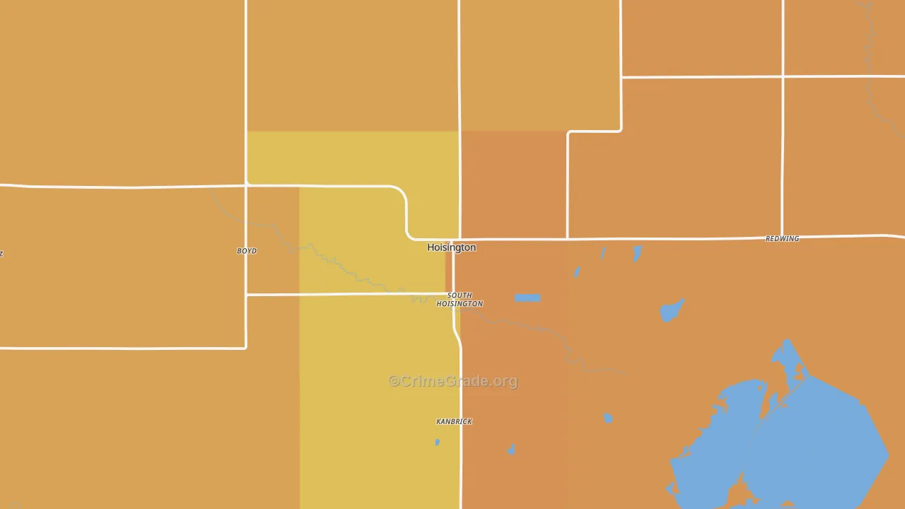 Hoisington, KS Map of Burglary Rates