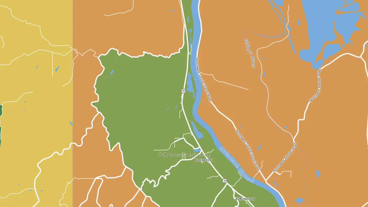 Holbrook, OR Map of Burglary Rates