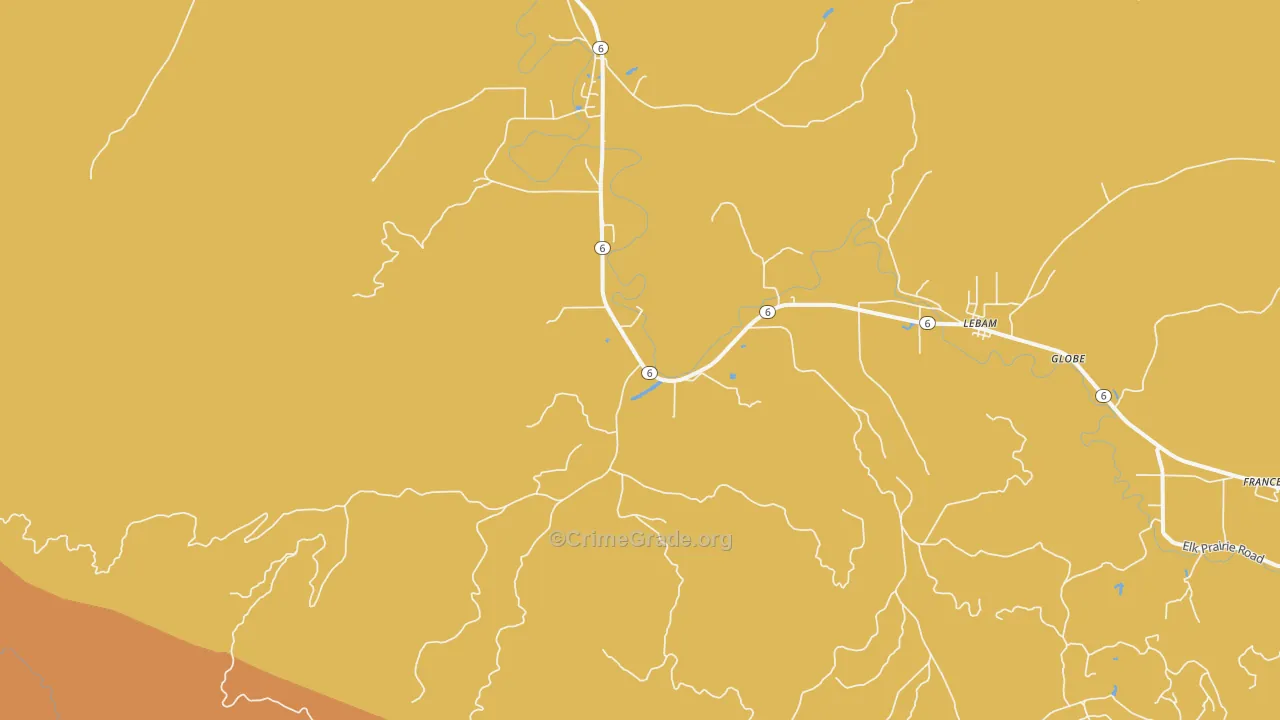 Holcomb, WA Map of Burglary Rates