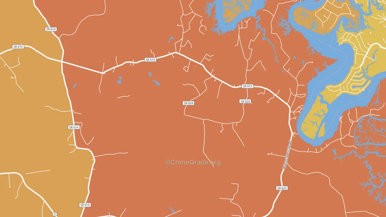 Holdcroft, VA Map of Burglary Rates