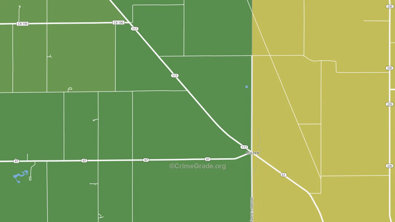Holden, OH Map of Burglary Rates