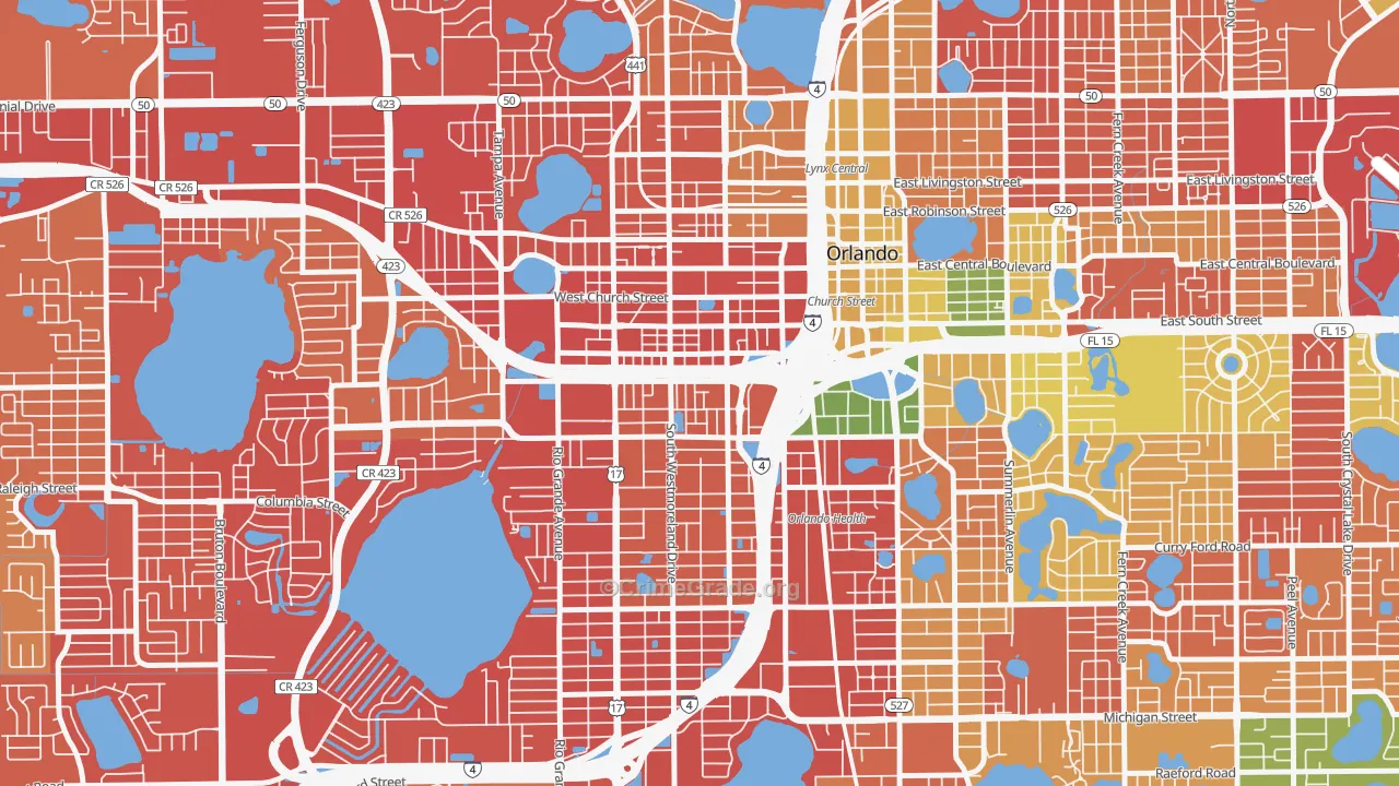 Holden-Parramore, Orlando, FL Map of Burglary Rates
