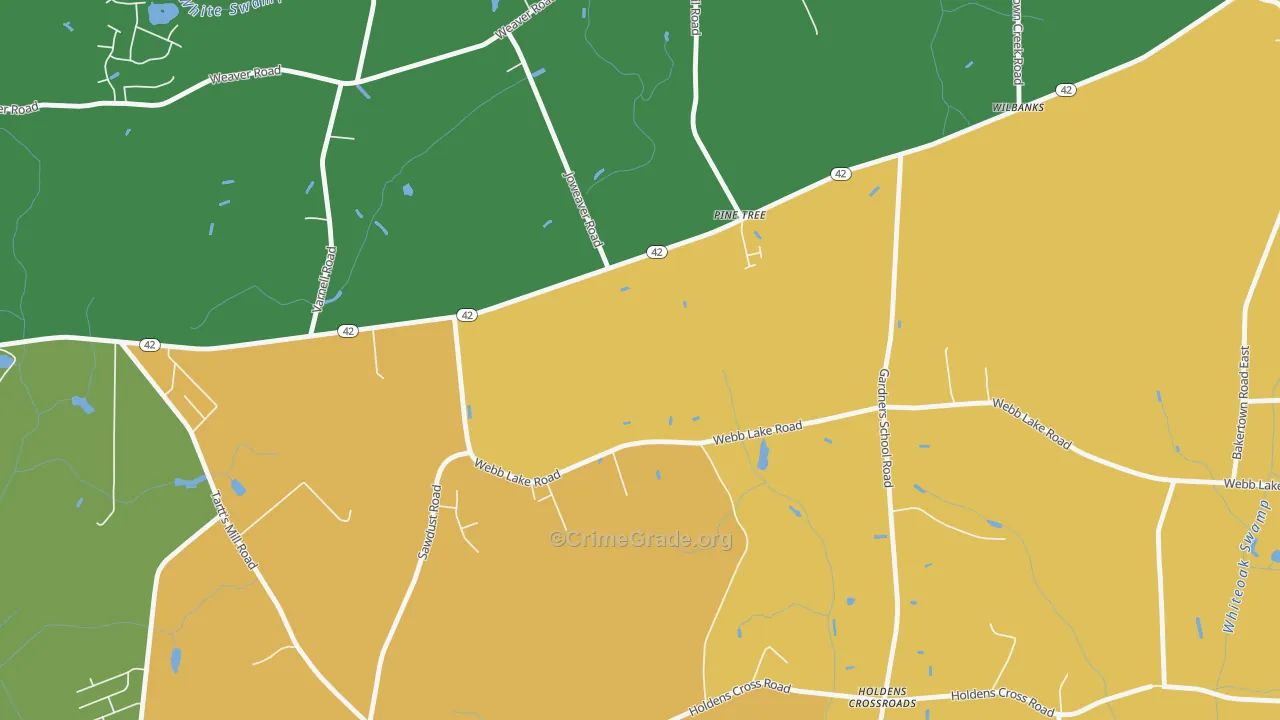 Holdens Crossroads, NC Map of Burglary Rates