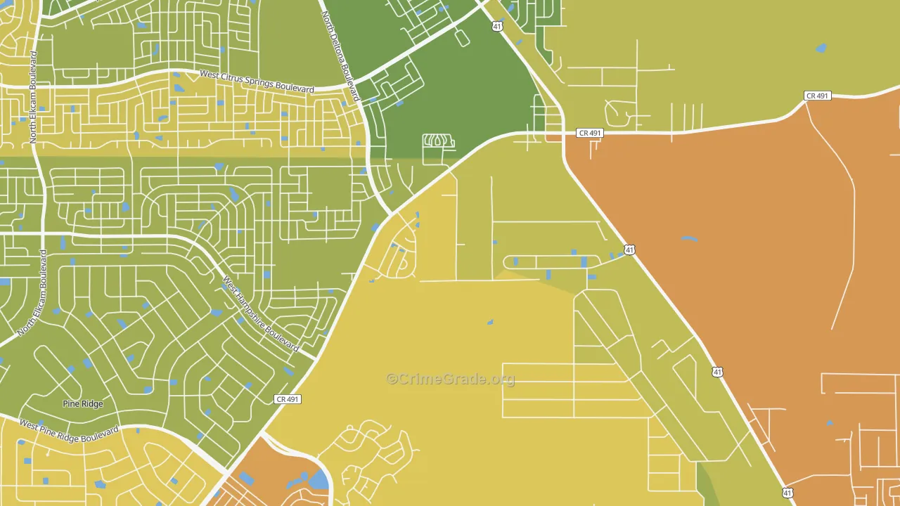 Holder, FL Map of Burglary Rates