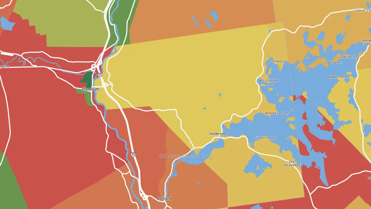 Holderness, NH Map of Burglary Rates