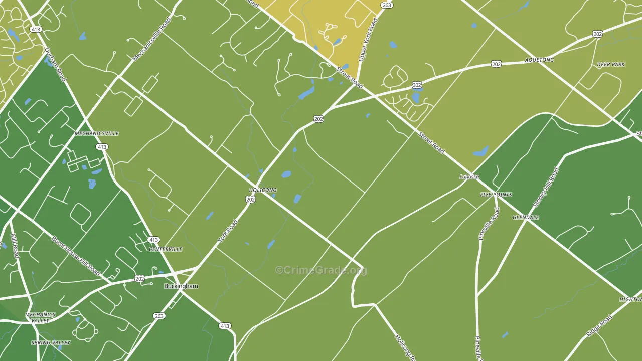 Holicong, PA Map of Burglary Rates