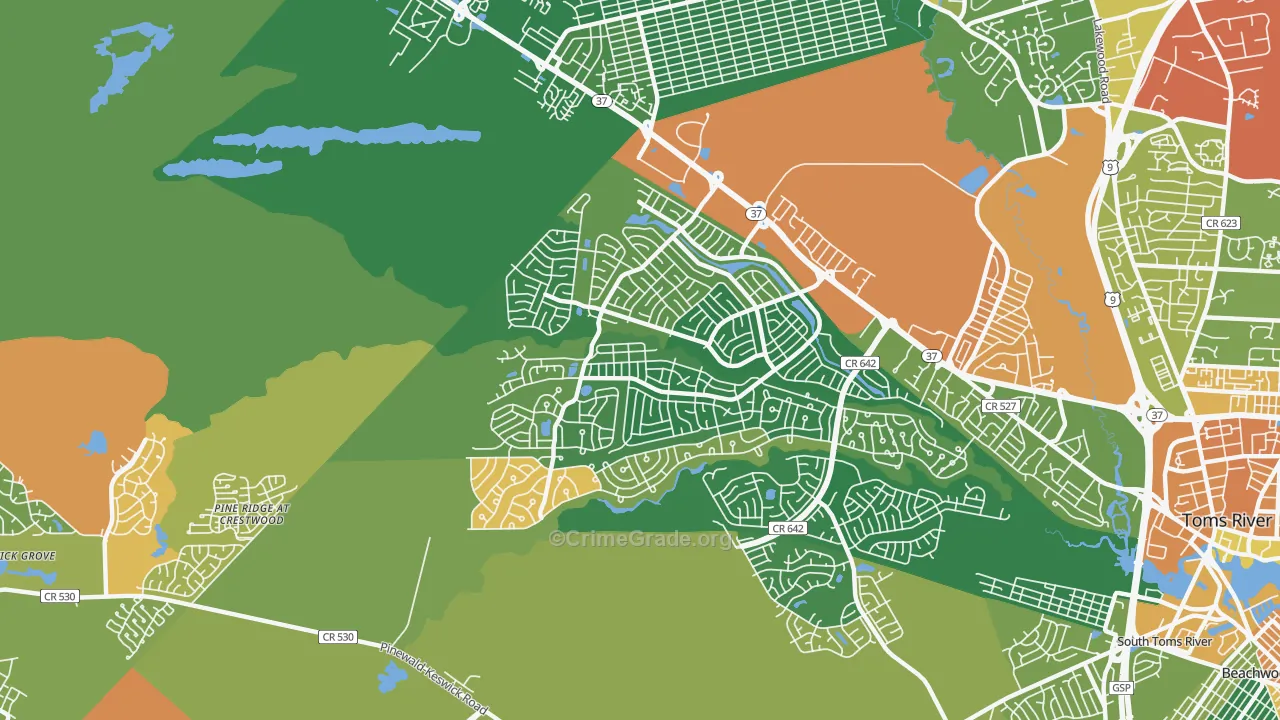 Holiday City-Berkeley, NJ Map of Burglary Rates