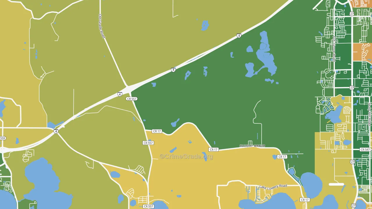 Holiday Manor, FL Map of Burglary Rates
