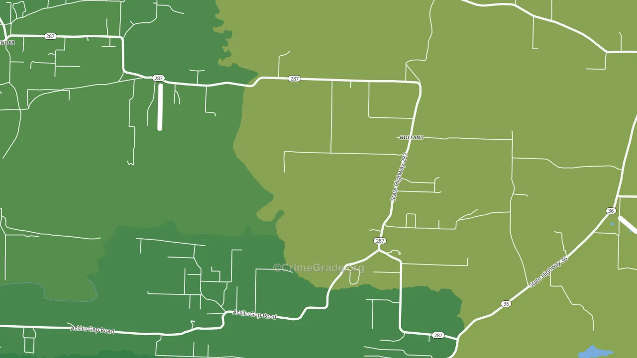 Holland, AR Map of Burglary Rates
