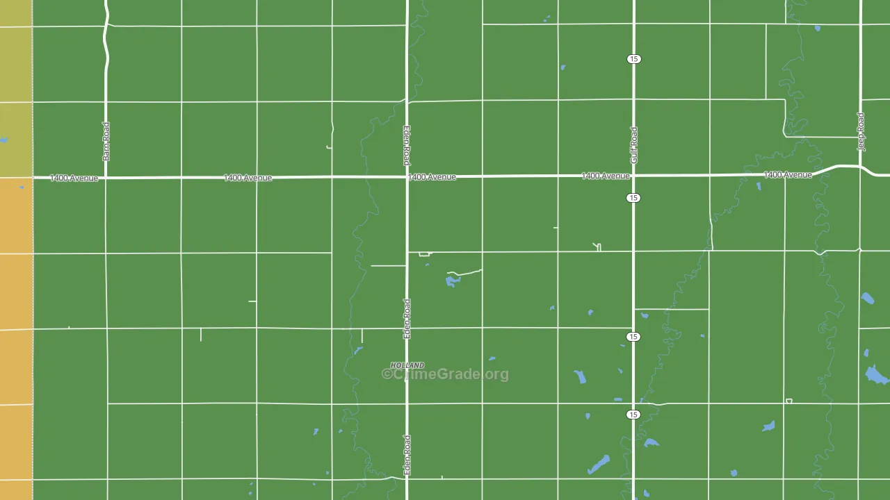 Holland, KS Map of Burglary Rates