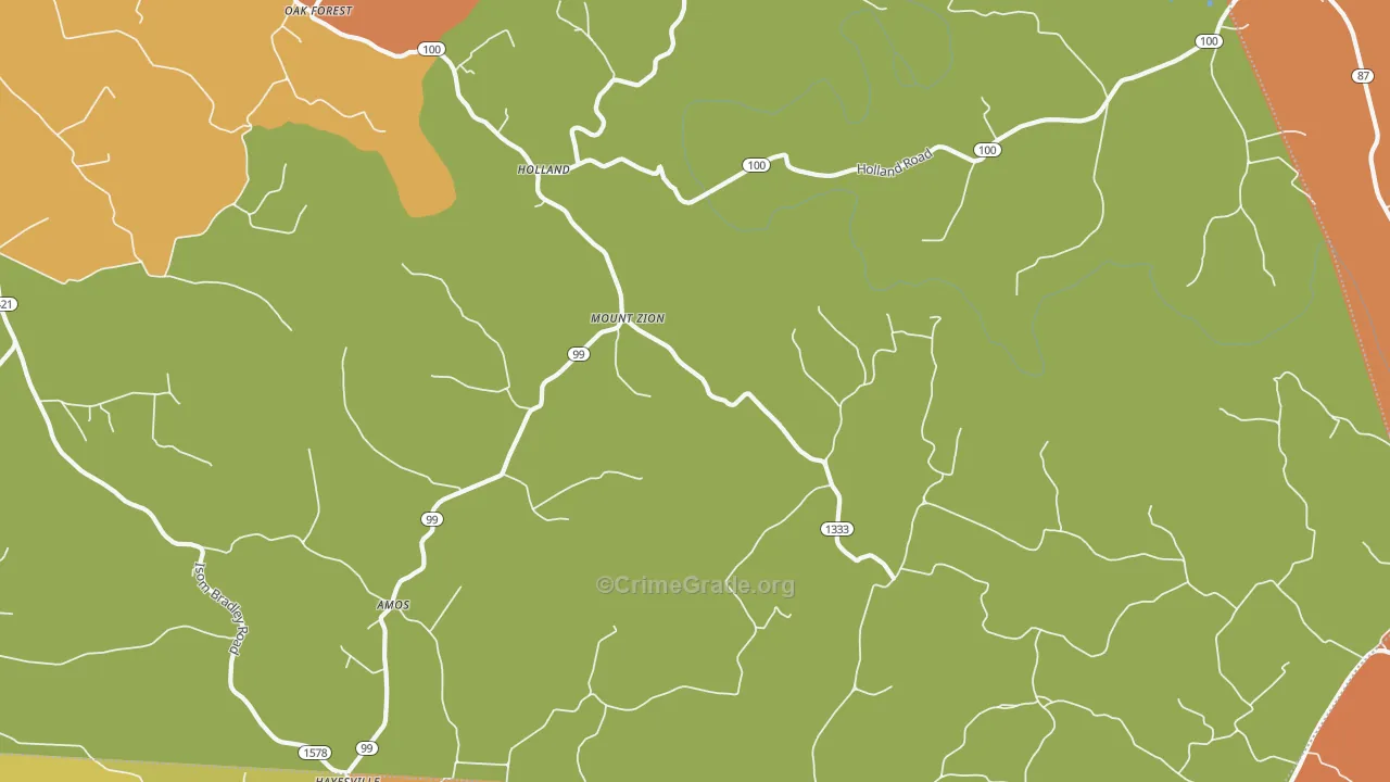 Holland, KY Map of Burglary Rates