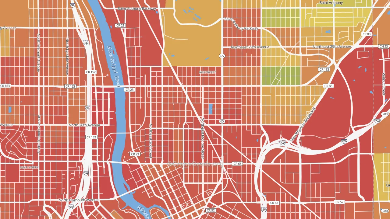 Holland, Minneapolis, MN Map of Burglary Rates