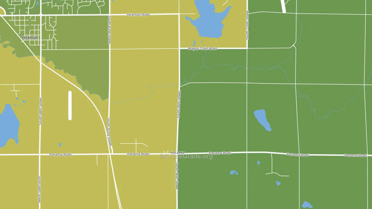 Holland, NE Map of Burglary Rates
