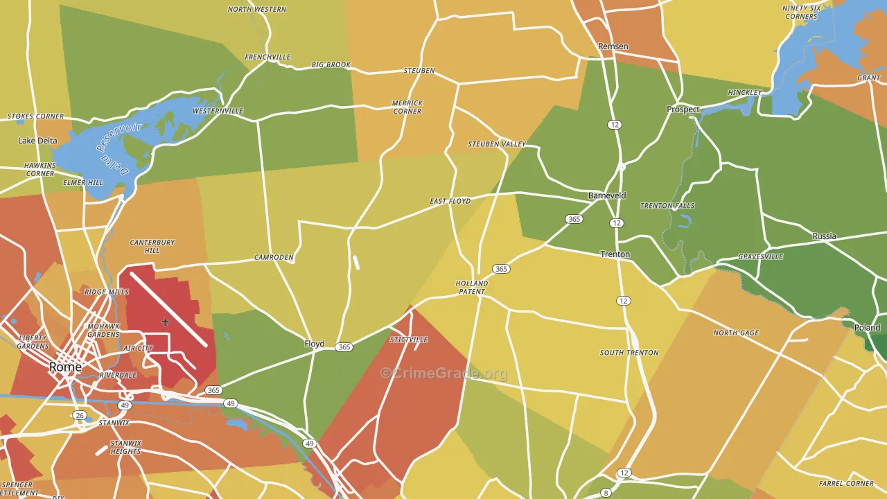 Holland Patent, NY Map of Burglary Rates