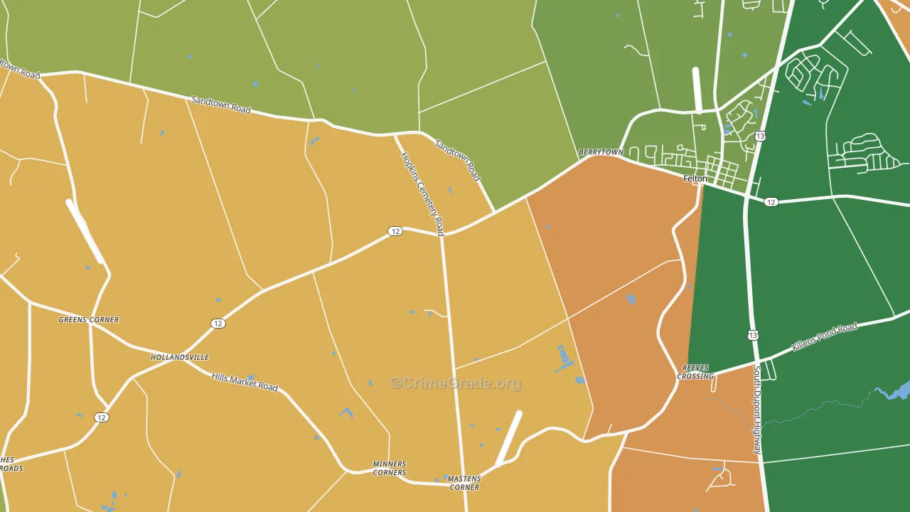 Hollandsville, DE Map of Burglary Rates