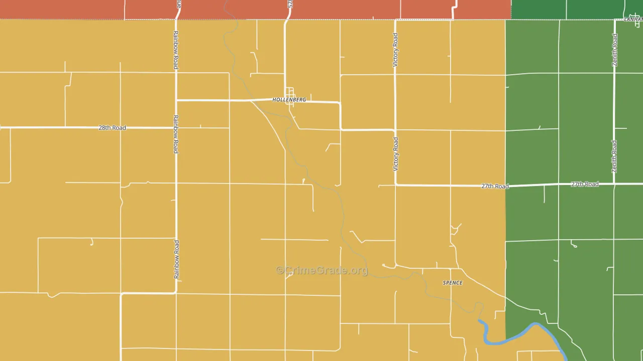 Hollenberg, KS Map of Burglary Rates