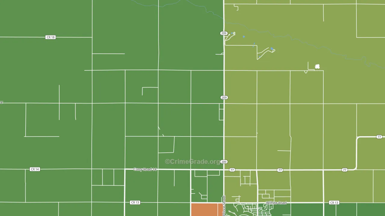 Hollene, NM Map of Burglary Rates