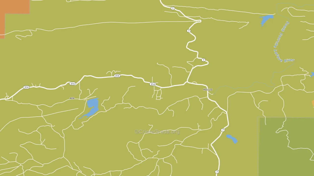Hollis, AR Map of Burglary Rates