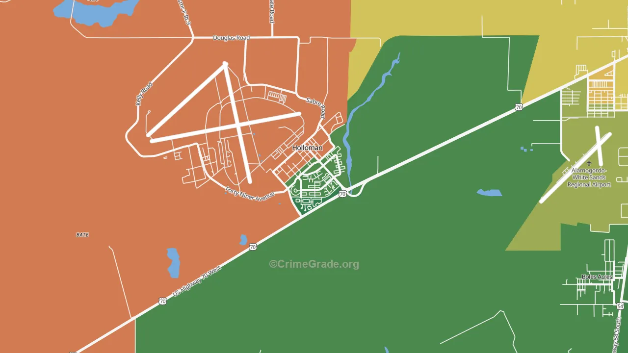 Holloman AFB, NM Map of Burglary Rates