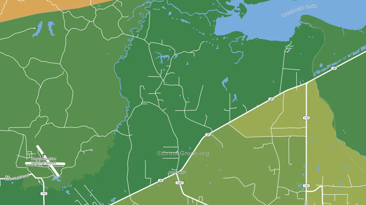 Holloway, LA Map of Burglary Rates