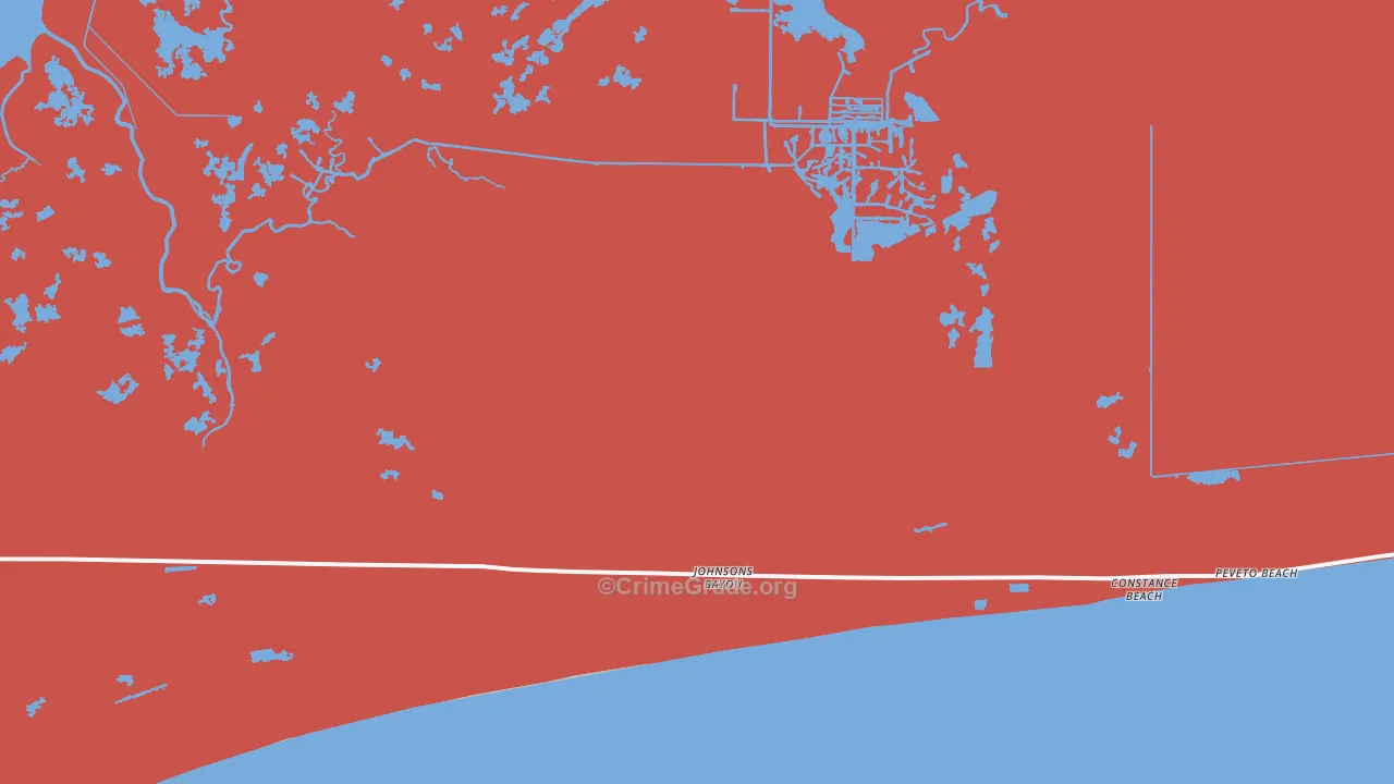 Holly Beach, LA Map of Burglary Rates