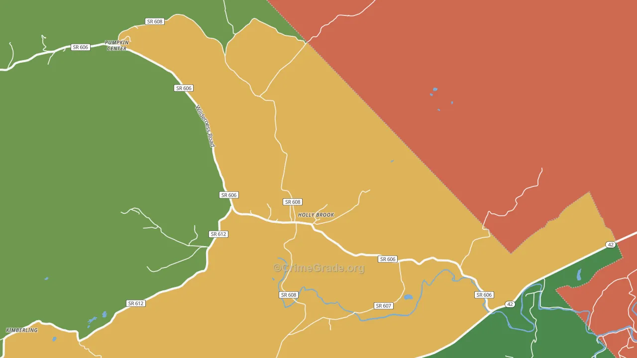 Holly Brook, VA Map of Burglary Rates