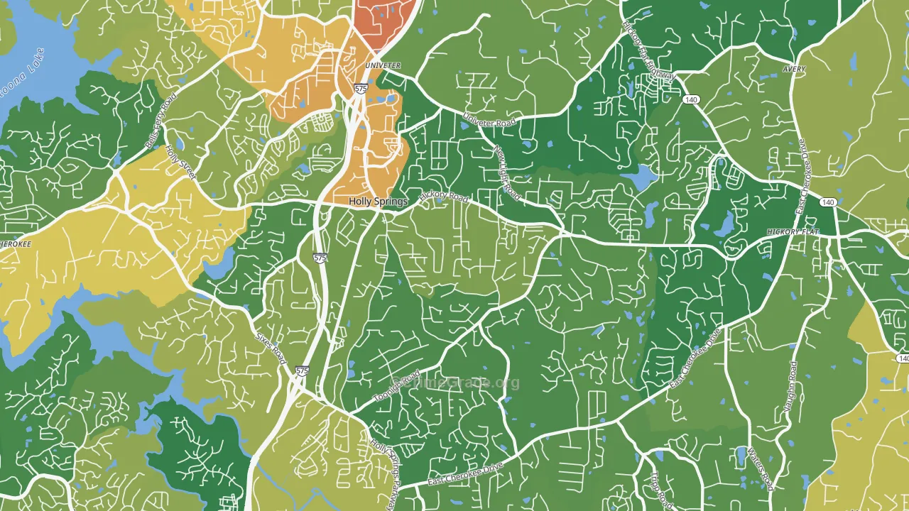 Holly Springs, GA Map of Burglary Rates