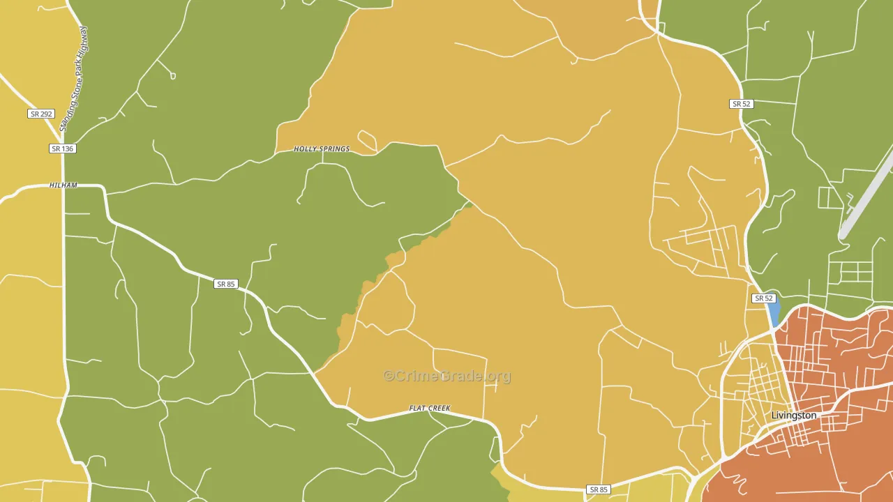 Holly Springs, TN Map of Burglary Rates