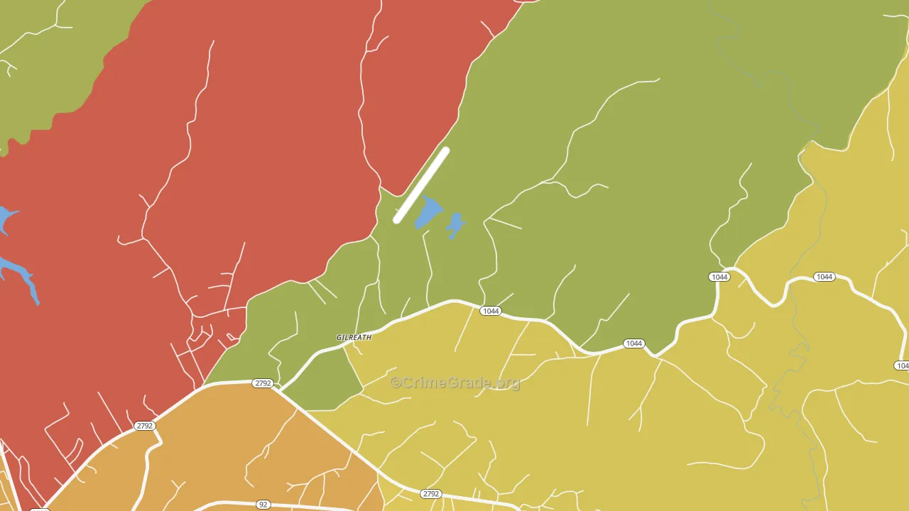 Hollyhill, KY Map of Burglary Rates