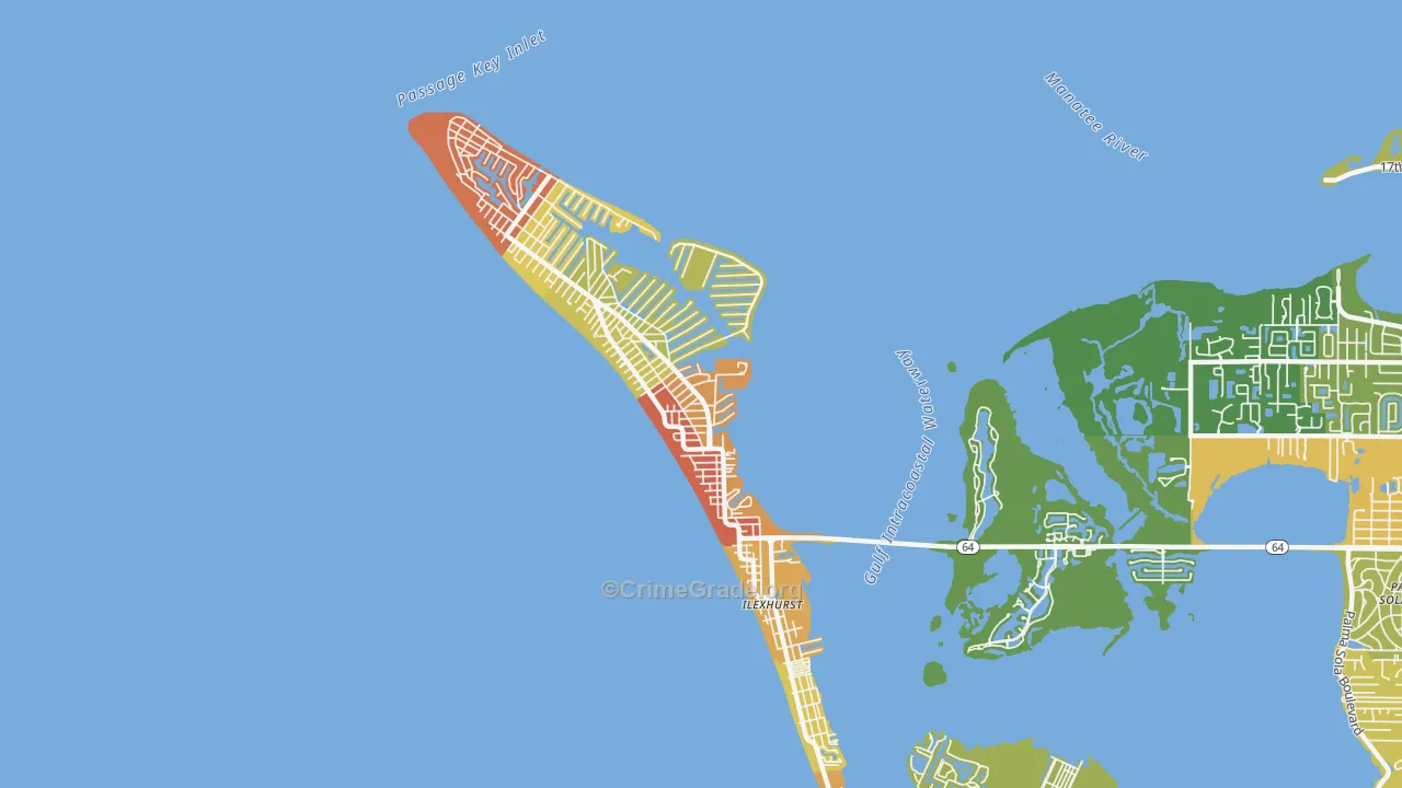 Holmes Beach, FL Map of Burglary Rates