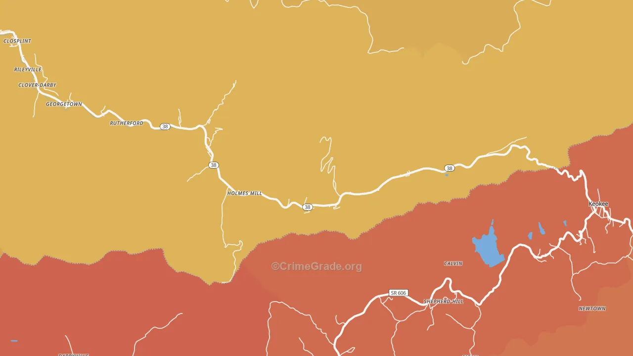 Holmes Mill, KY Map of Burglary Rates