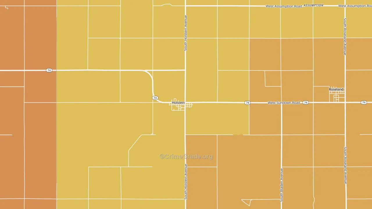 Holstein, NE Map of Burglary Rates