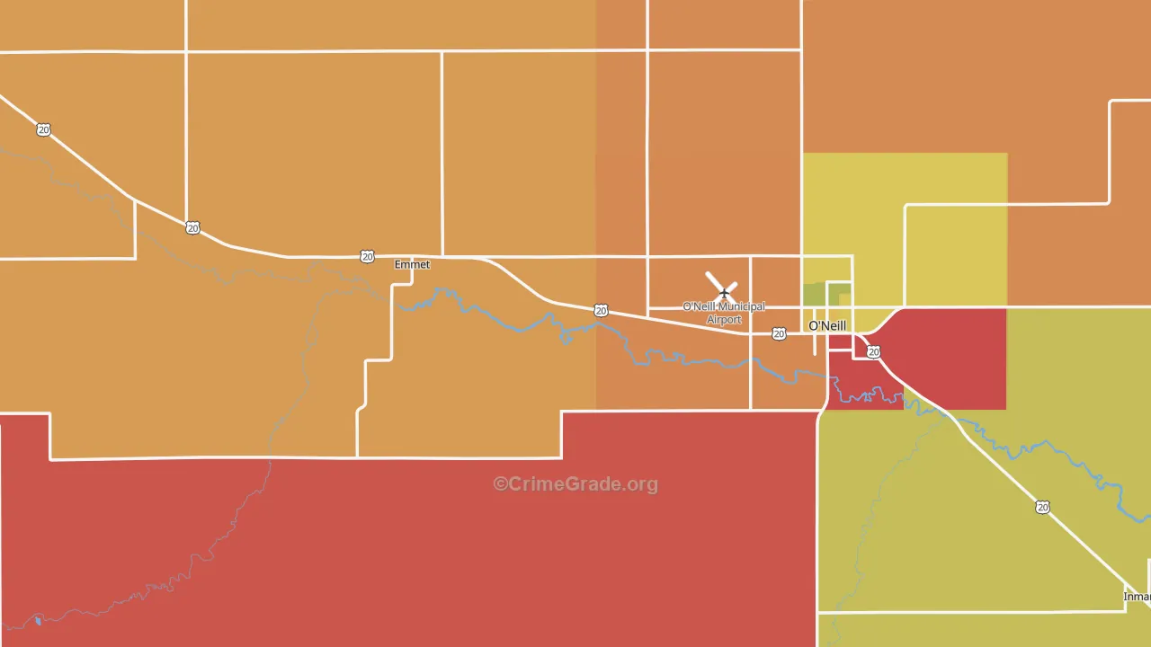 Holt County, NE Map of Burglary Rates