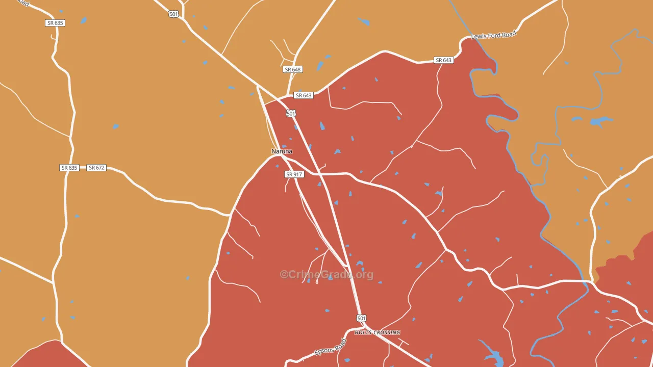 Holts Crossing, VA Map of Burglary Rates