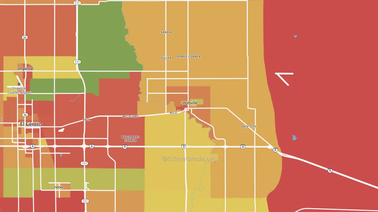 Holtville, CA Map of Burglary Rates