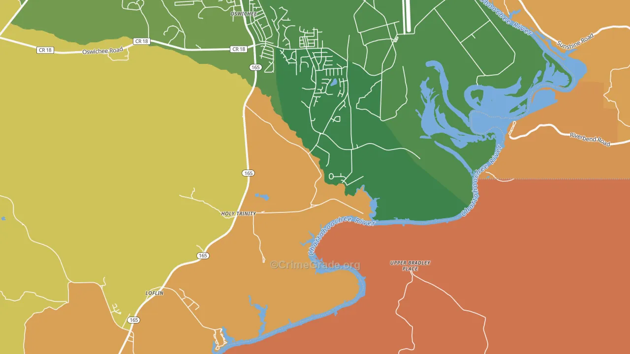 Holy Trinity, AL Map of Burglary Rates