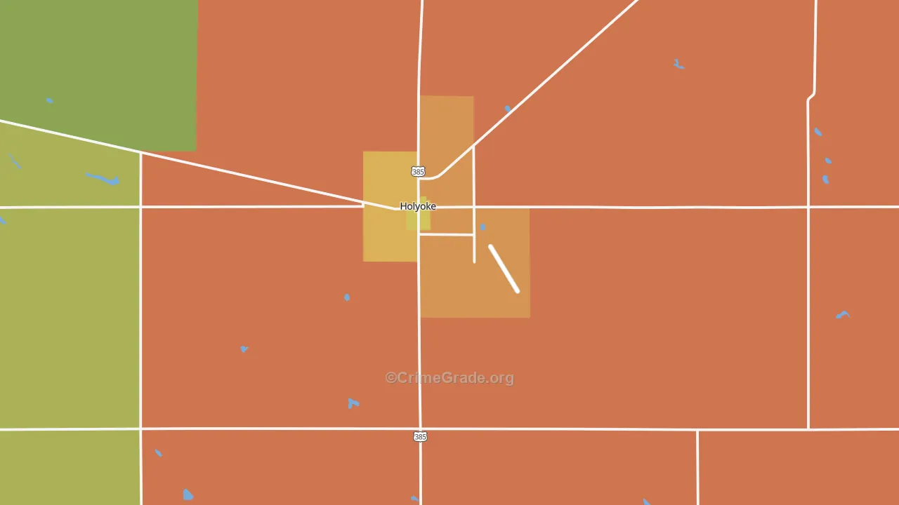 Holyoke, CO Map of Burglary Rates