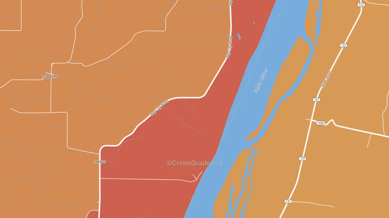 Homberg, IL Map of Burglary Rates