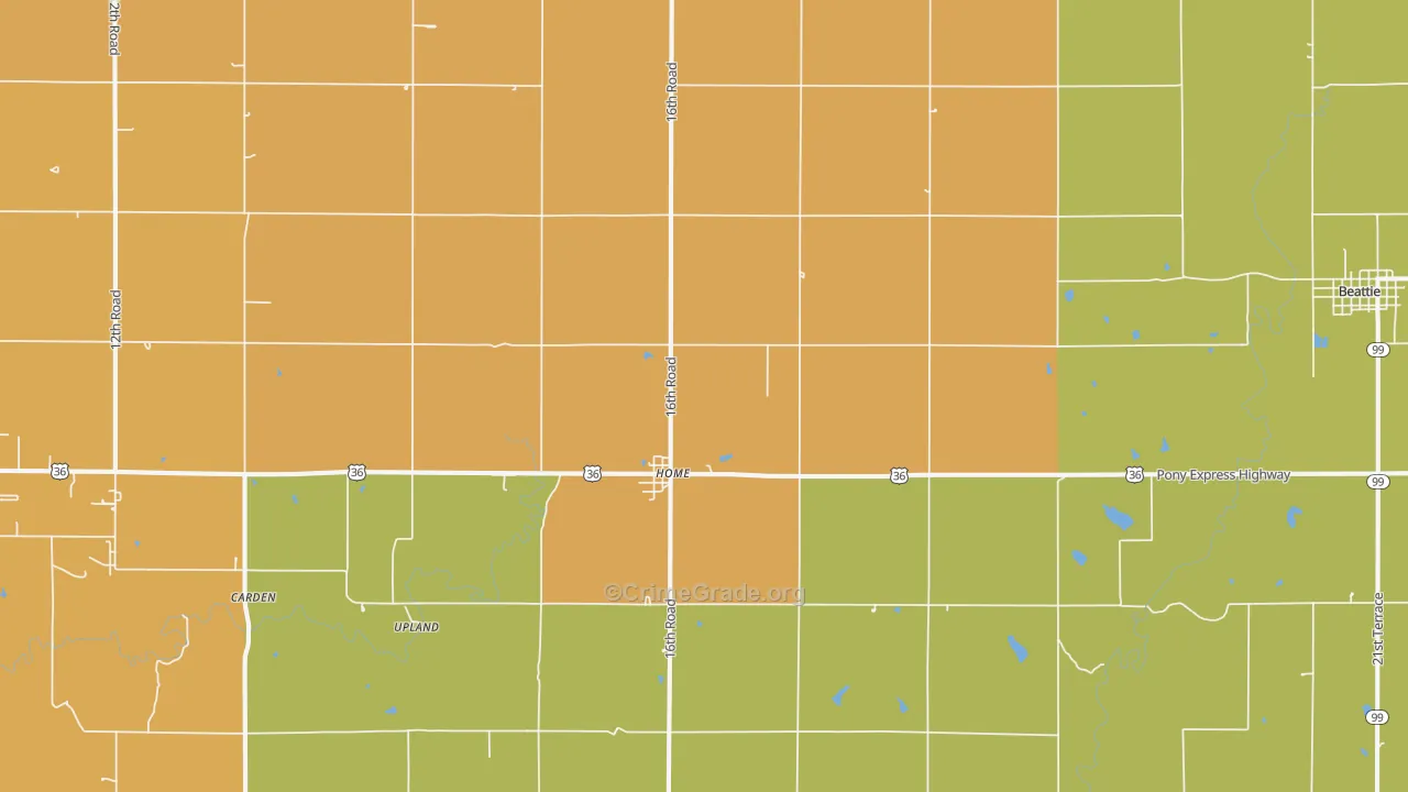 Home, KS Map of Burglary Rates