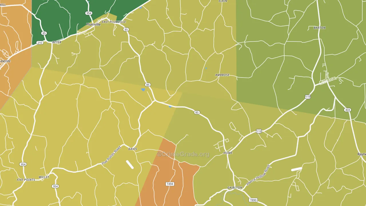 Home, PA Map of Burglary Rates