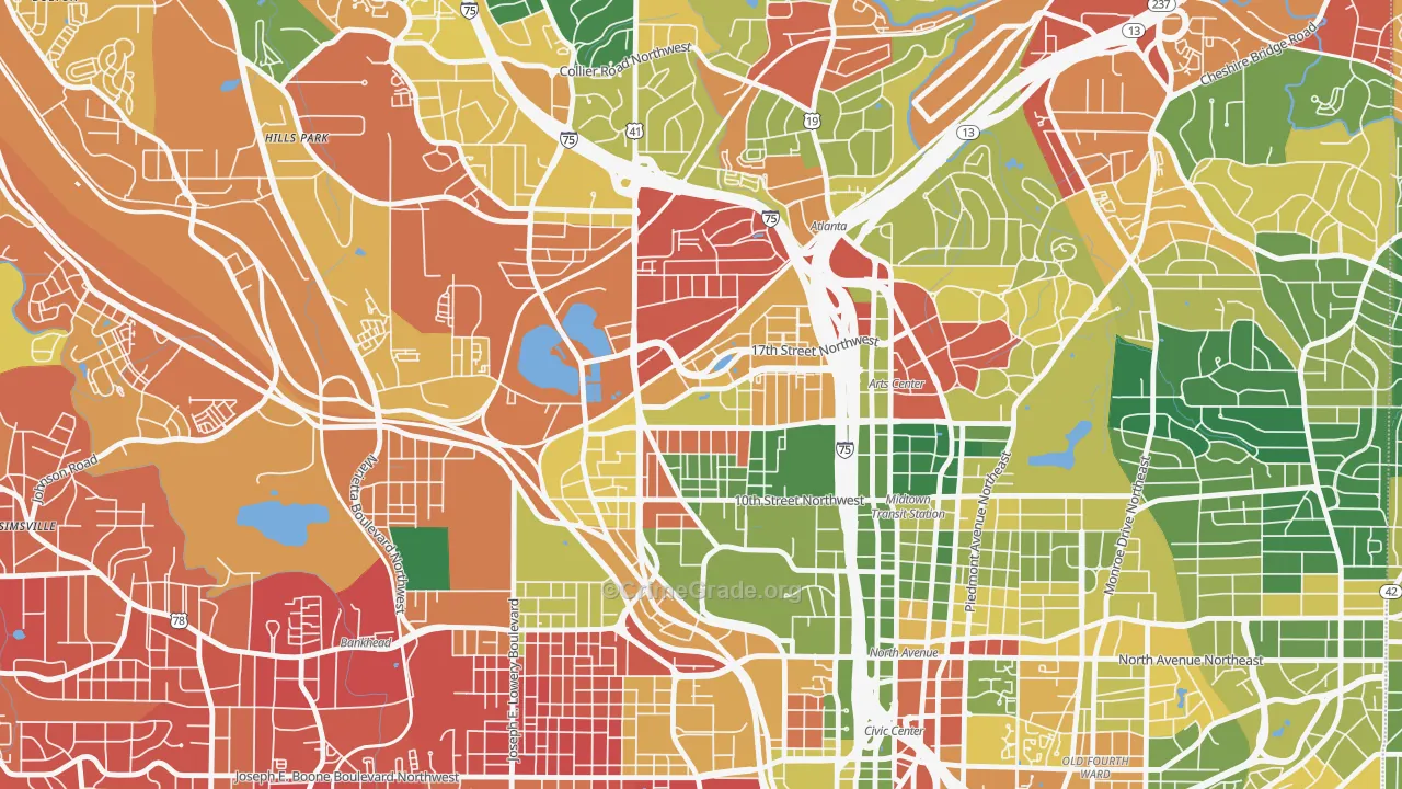 Home Park, Atlanta, GA Map of Burglary Rates