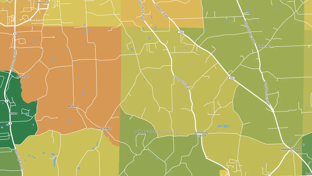 Homeacre, PA Map of Burglary Rates