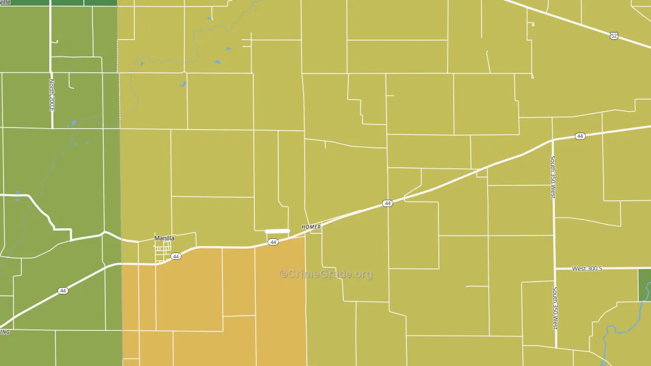 Homer, IN Map of Burglary Rates
