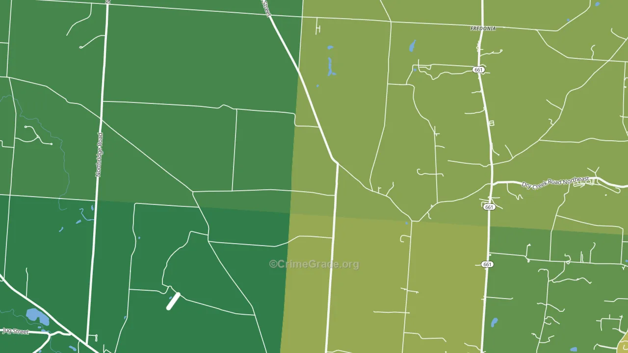 Homer, OH Map of Burglary Rates