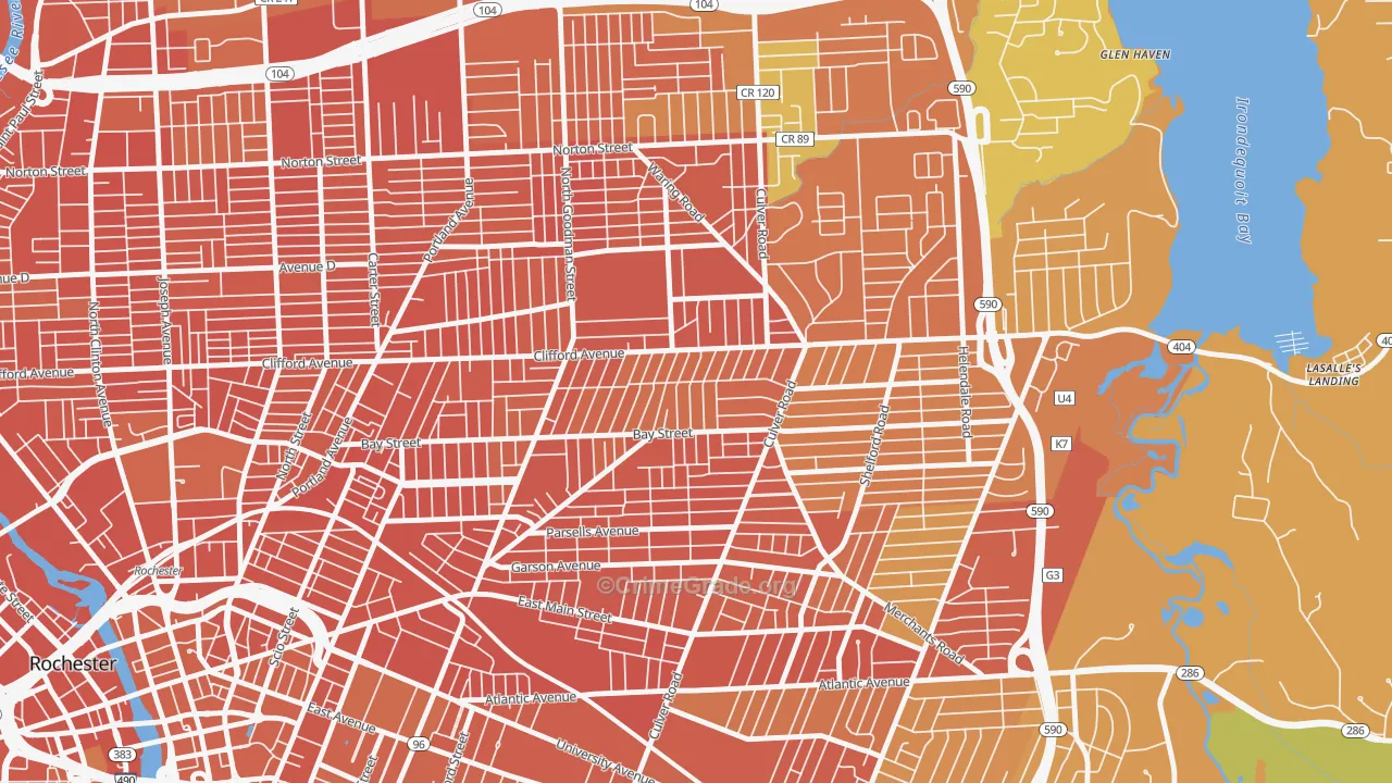 Homestead Heights, Rochester, NY Map of Burglary Rates